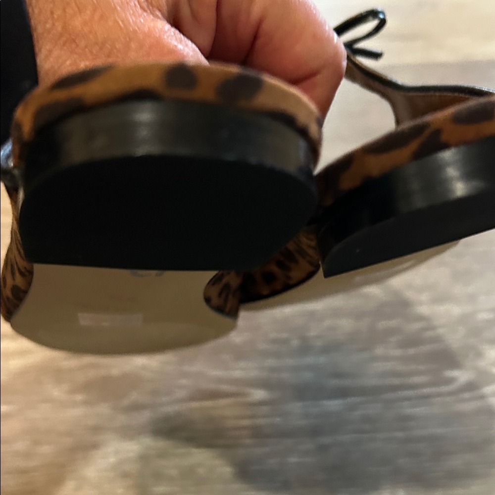 J. Crew Brown Leopard Mules with Bow Detail - Picture 5 of 6